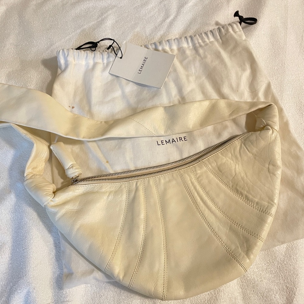 Lemaire Beige Crescent Canvas Shoulder Bag
